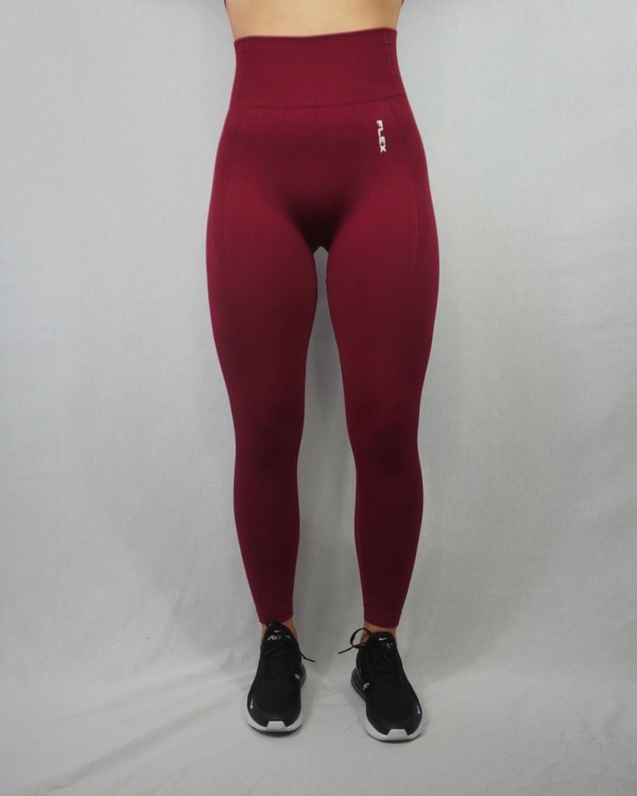 FLEXXFIT GYMSHARK DUPE High Waisted Luxe Leggings Cranberry Red